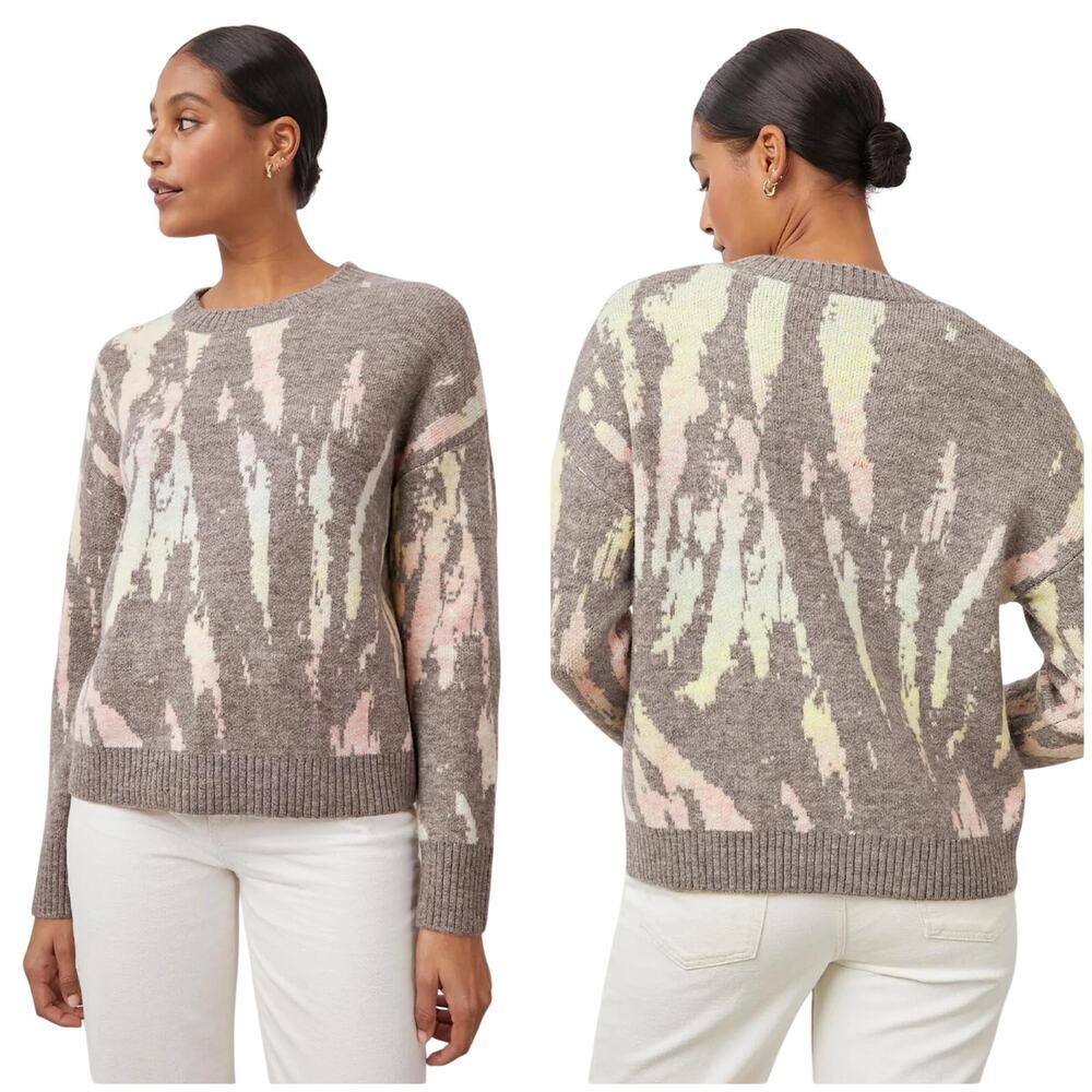 Rails NWT Virgo Sweater Gray Tie Dye Size L Wool Blend Crew Neck Super Soft